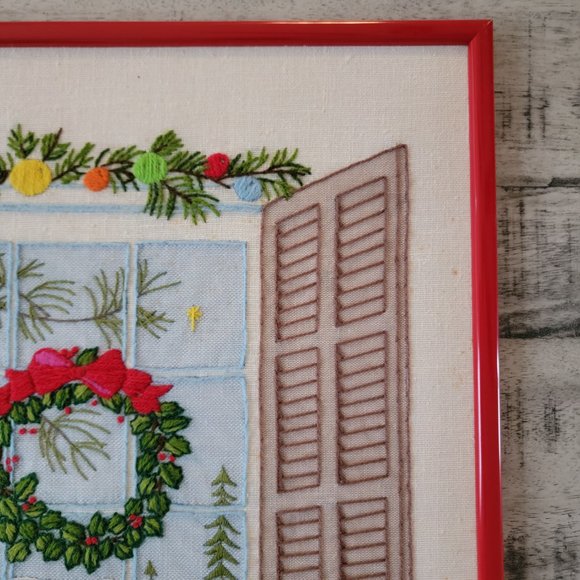 Twas the night before Christmas Red Framed Christmas Cross-stitched Wall… - Picture 3 of 16